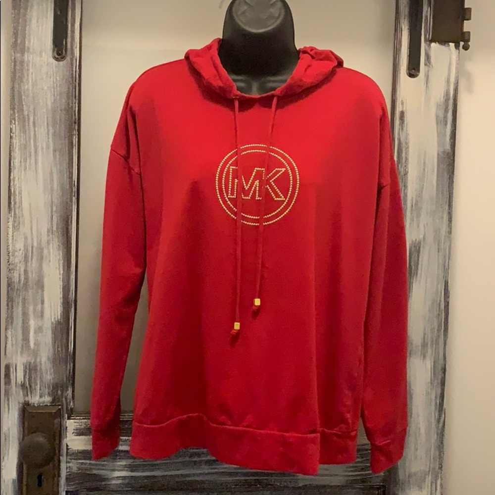 Michael Kors Red Hooded Sweatshirt - Medium